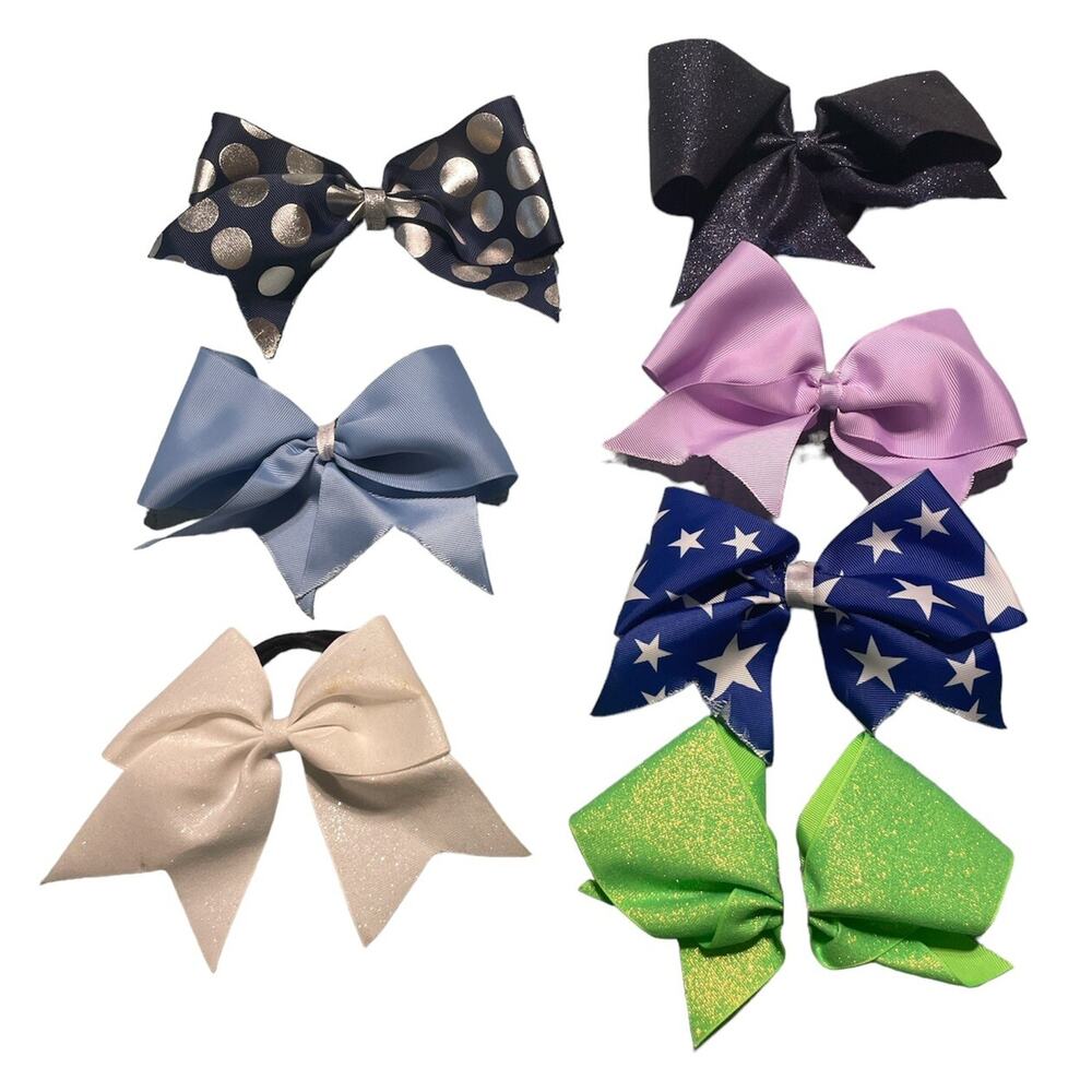 Cheer Hair bows With Elastic Lot Of 7
